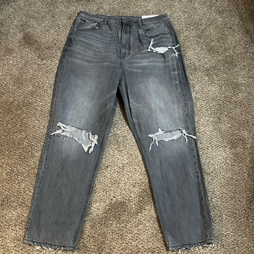 American Eagle Outfitters Gray Distressed Jeans
